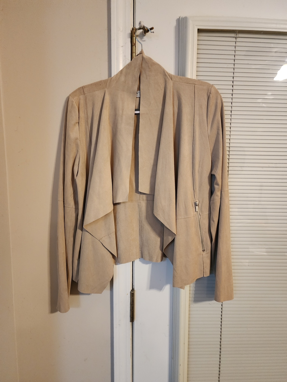 bagatelle Taupe Draped Open-Front Bomber Jacket